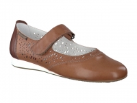 Chaussure mephisto velcro modele beatrice perf cuir brun moyen